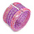 Bohemian Beaded Cuff Bangle with Sequin (Pink/ Lavender) - Adjustable - view 5