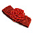 Statement Beaded Flower Stretch Bracelet In Red - 18cm L - Adjustable - view 3