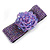 Statement Beaded Flower Stretch Bracelet In Lavender - 18cm L - Adjustable - view 3