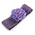 Statement Beaded Flower Stretch Bracelet In Lavender - 18cm L - Adjustable - view 4