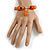 Orange/ Black Glass and Ceramic Bead Charm Flex Bracelet - 19cm Long - view 2