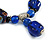 Blue/ Black Glass and Ceramic Bead Charm Flex Bracelet - 19cm Long - view 4