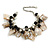 Antique White/ Black Simulated Pearl Bead & Shell Component Charm Bracelet (Silver Tone) - 15cm Long/ 7cm Ext - view 4