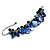 Blue/ Black Simulated Pearl Bead & Shell Component Charm Bracelet (Silver Tone) - 15cm Long/ 7cm Ext - view 3