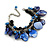 Blue/ Black Simulated Pearl Bead & Shell Component Charm Bracelet (Silver Tone) - 15cm Long/ 7cm Ext - view 5