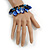 Blue/ Black Simulated Pearl Bead & Shell Component Charm Bracelet (Silver Tone) - 15cm Long/ 7cm Ext - view 2
