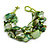 Chunky Multistrand Shell-Composite Beaded Bracelet In Green - 18cm Long