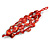 Chunky Multistrand Shell-Composite Beaded Bracelet In Red - 18cm Long - view 3