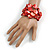 Chunky Multistrand Shell-Composite Beaded Bracelet In Red - 18cm Long - view 2