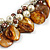 Khaki Brown/ Cream Simulated Pearl Bead & Shell Component Charm Bracelet (Silver Tone) - 15cm Long/ 7cm Ext - view 4