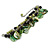 Green/ Black Simulated Pearl Bead & Shell Component Charm Bracelet (Silver Tone) - 15cm Long/ 7cm Ext - view 4