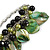 Green/ Black Simulated Pearl Bead & Shell Component Charm Bracelet (Silver Tone) - 15cm Long/ 7cm Ext - view 5