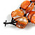 Chunky Multistrand Shell-Composite Beaded Bracelet In Burnt Orange/ Black - 18cm Long - view 4