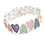 Pastel Multi Enamel Heart Flex Bracelet In Silver Tone - 18cm Long - view 3