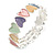 Pastel Multi Enamel Heart Flex Bracelet In Silver Tone - 18cm Long - view 4