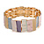 Pastel Multi Enamel Geometric Hammered Flex Bracelet In Gold Tone - 20cm Long - view 3