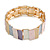 Pastel Multi Enamel Geometric Hammered Flex Bracelet In Gold Tone - 20cm Long - view 6