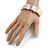 Pastel Multi Enamel Geometric Hammered Flex Bracelet In Gold Tone - 20cm Long - view 2