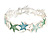 Pastel Green/ Light Blue Enamel Starfish Flex Bracelet in Silver Tone - 20cm Long - view 4