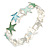 Pastel Green/ Light Blue Enamel Starfish Flex Bracelet in Silver Tone - 20cm Long - view 2