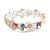 Pastel Multicoloured Enamel Floral Flex Bracelet in Silver Tone - 20cm Long - view 5