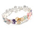 Pastel Multicoloured Enamel Floral Flex Bracelet in Silver Tone - 20cm Long - view 6