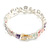 Pastel Multicoloured Enamel Floral Flex Bracelet in Silver Tone - 20cm Long - view 7