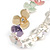 Pastel Multicoloured Enamel Floral Flex Bracelet in Silver Tone - 20cm Long - view 3