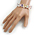 Pastel Multicoloured Enamel Floral Flex Bracelet in Silver Tone - 20cm Long - view 2
