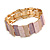 Pastel Pink/ Purple Enamel Geometric Hammered Flex Bracelet In Gold Tone - 20cm Long - view 4