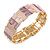Pastel Pink/ Purple Enamel Geometric Hammered Flex Bracelet In Gold Tone - 20cm Long - view 6