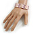 Pastel Pink/ Purple Enamel Geometric Hammered Flex Bracelet In Gold Tone - 20cm Long - view 2