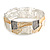 Gold/ Grey/ Metallic Silver Enamel Geometric Hammered Flex Bracelet In Silver Tone - 20cm Long - view 3