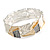 Gold/ Grey/ Metallic Silver Enamel Geometric Hammered Flex Bracelet In Silver Tone - 20cm Long - view 6