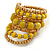 Wide Coiled Ceramic, Acrylic, Wood Bead Bracelet (Yellow/ Natural) - Adjustable - view 5