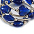 Multistrand Blue Glass Heart Bead Coiled Flex Bracelet In Silver Tone - Adjustable - view 5