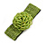 Statement Beaded Flower Stretch Bracelet In Lime Green - 18cm L - Adjustable - view 3