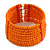 Orange Glass Bead Flex Cuff Bracelet - Medium - view 4