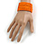 Orange Glass Bead Flex Cuff Bracelet - Medium - view 2
