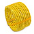 Banana Yellow Glass Bead Flex Cuff Bracelet - Medium - view 5