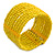 Banana Yellow Glass Bead Flex Cuff Bracelet - Medium - view 6