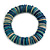 Blue/ White/ Teal Shell Flex Bracelet - 18cm L - Medium