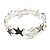 Grey/ White Enamel Starfish Flex Bracelet in Silver Tone - 20cm Long - view 4