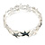 Grey/ White Enamel Starfish Flex Bracelet in Silver Tone - 20cm Long - view 5
