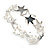 Grey/ White Enamel Starfish Flex Bracelet in Silver Tone - 20cm Long - view 7