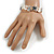 Grey/ White Enamel Starfish Flex Bracelet in Silver Tone - 20cm Long - view 3