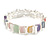 Pastel Multicoloured Enamel Curly Squares Geometric Flex Bracelet in Silver Tone - 20cm Long - view 3