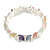 Pastel Multicoloured Enamel Curly Squares Geometric Flex Bracelet in Silver Tone - 20cm Long - view 5