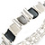 Dark Grey/ Grey/ Metallic Curly Squares Geometric Flex Bracelet in Silver Tone - 20cm Long - view 5