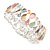 Pastel Multi Enamel Infinity Cluster Textured Flex Bracelet In Silver Tone - 20cm Long - view 5